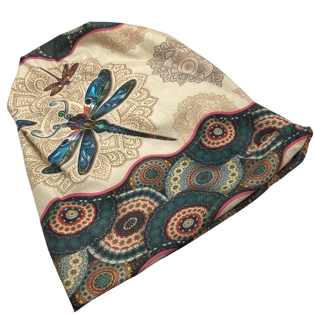 Unbranded Dragonfly Mandala Double Layer Stretchy Beanie Adult OS Outdoor Ski